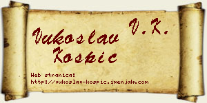 Vukoslav Košpić vizit kartica